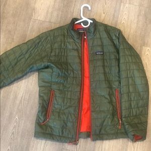 Men’s Green/Orange Patagonia Nano Puff jacket